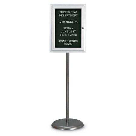 United Visual Products Corkboard, Triple Door, Radius Frame, 96x48", Bronze/Cobalt UV7006-BRONZE-COBACC